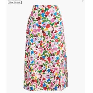 NWT J. Crew Floral Linen-blend Midi Skirt - Size S